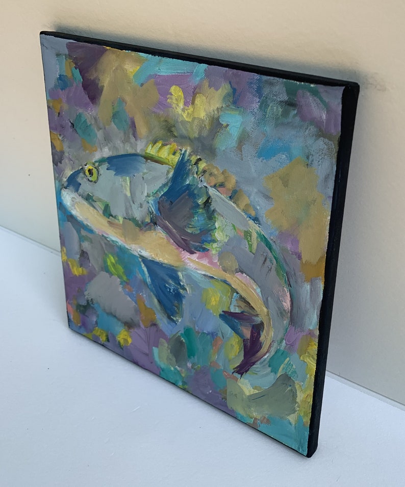 Fish Painting Fish Abstract Painting Fish Oil Painting Fish Etsy