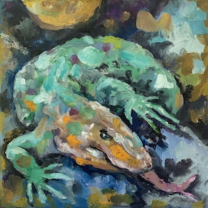 Lizard Painting Lizard Abstract Painting Lizard Oil Painting Lizard Wall Painting Lizard Decorative Painting Lizard Impressionist Painting