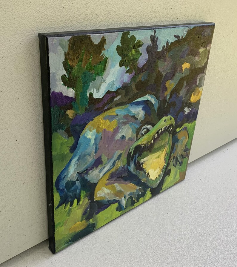 Original Alligator Oil Painting – Wildlife Wall Art – Abstract ...