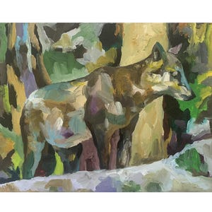 Wolf Painting Wolf Abstract Painting Wolf Oil Painting Wolf Wall Painting Wolf Original Painting Wolf Impressionist Wolf Art Wolf Fine Art