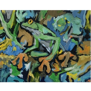 Frog Painting Frog Abstract Painting Frog Oil Painting Frog Wall Painting Frog Original Painting Frog Impressionist Painting Frog Art Frog