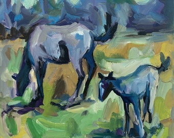 Peinture de cheval Peinture abstraite de cheval Peinture à l'huile de cheval Peinture murale de cheval Peinture originale de cheval Peinture impressionniste de cheval Art équestre