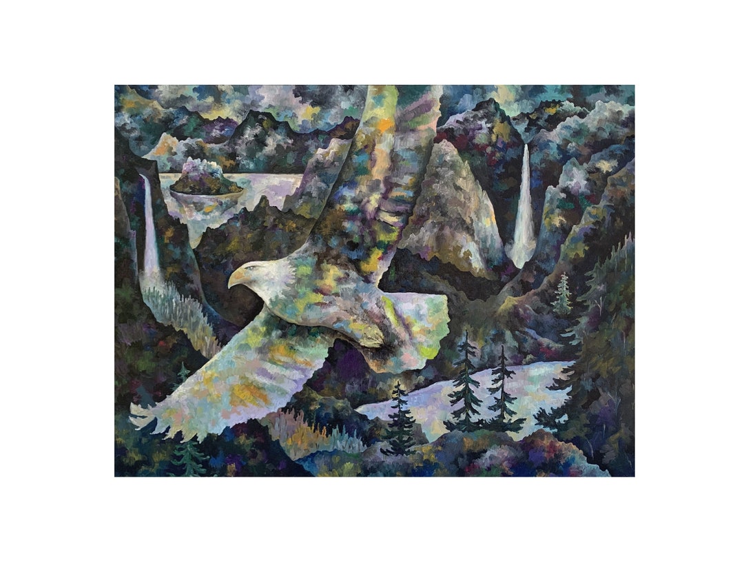 Original Eagle Oil Painting – Wildlife Wall Art – Abstract Eagle Fine ...