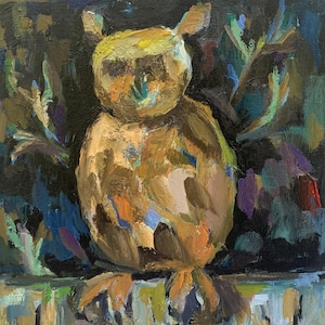 Owl Painting Owl Abstract Painting Owl Oil Painting Owl Wall Painting Owl Original Painting Owl Impressionist Painting Owl Art Owl Impressio