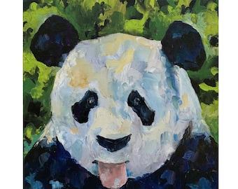 パンダの絵画、パンダのプリント、ジャイアントパンダのアート、野生