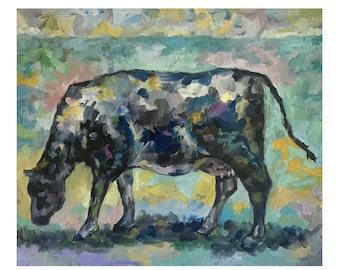 Cow Painting Cow Abstract Painting Cow Oil Painting Cow Wall Painting Cow Original Painting Cow Impressionist Painting Cow Art