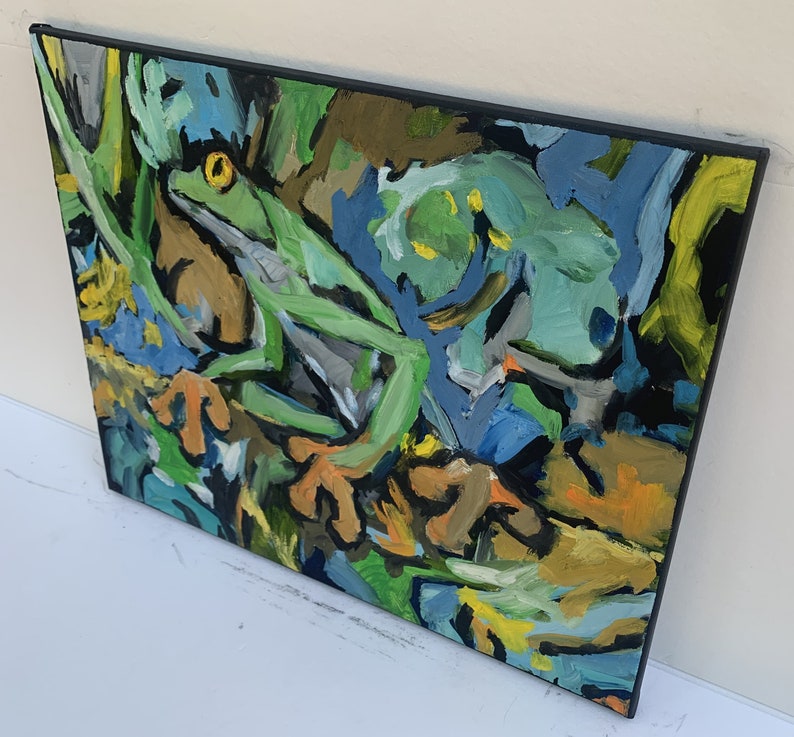 Frog Painting Frog Abstract Painting Frog Oil Painting Frog - Etsy