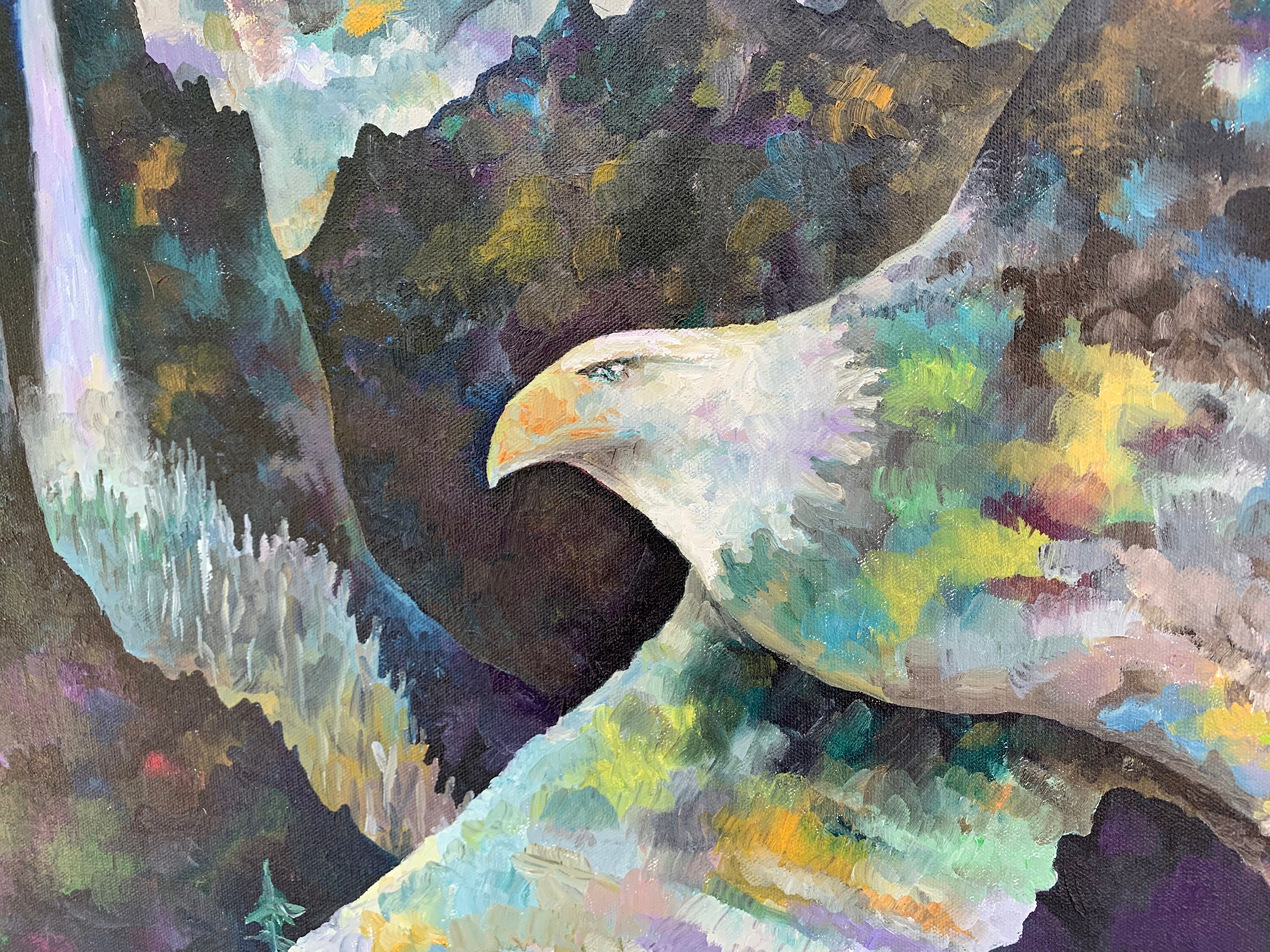 Original Eagle Oil Painting – Wildlife Wall Art – Abstract Eagle Fine ...