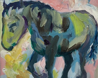 Peinture cheval, peinture abstraite cheval, peinture à l'huile cheval, peinture murale cheval, peinture originale cheval, peinture impressionniste cheval