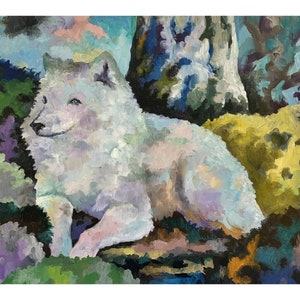 Wolf Painting Wolf Abstract Painting Wolf Oil Painting Wolf Wall Painting Wolf Original Painting Wolf Impressionist Painting Wolf