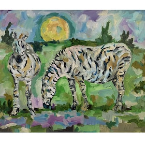 Zebra Painting Zebra Abstract Painting Zebra Oil Painting Zebra Wall Painting Zebra Original Painting Zebra Impressionist Painting Zebra Art
