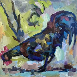 Rooster Painting Rooster Abstract Painting Rooster Oil Painting Rooster Wall Painting Rooster Decorative Painting Rooster Impressionist Pain