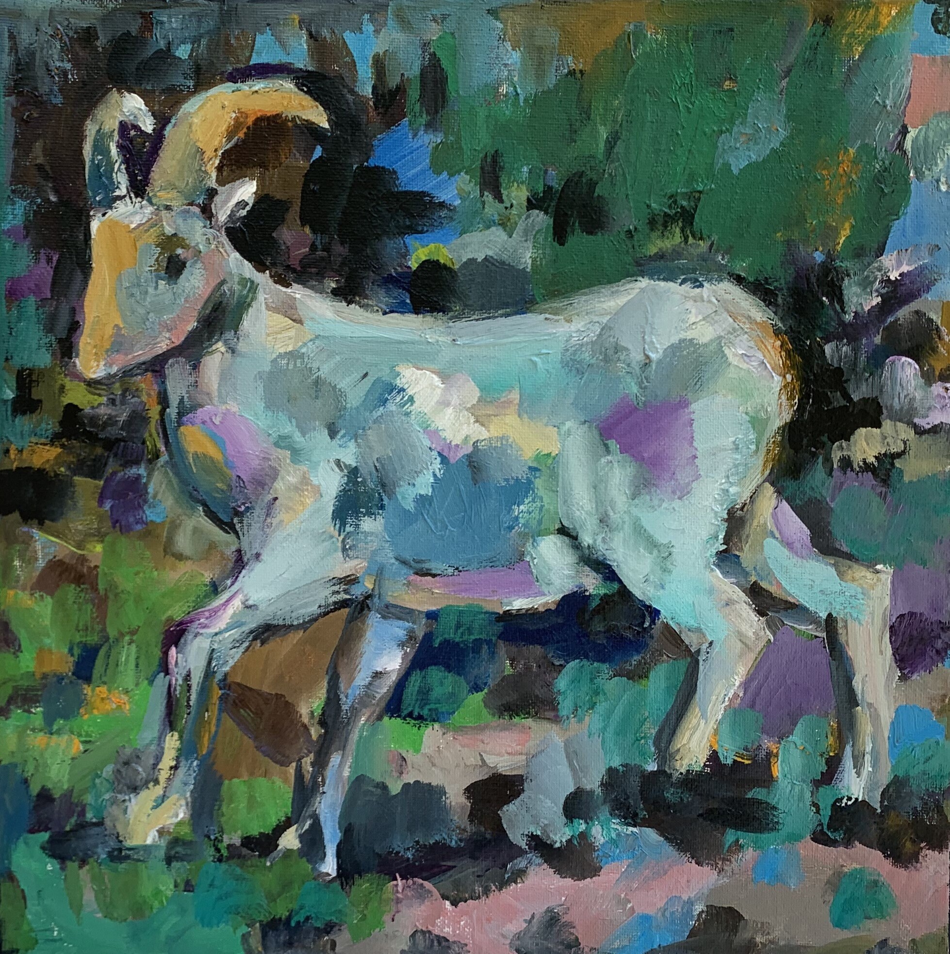 Goat Painting Goat Abstract Painting Goat Oil Painting Goat Wall Painting Goat Decorative ...