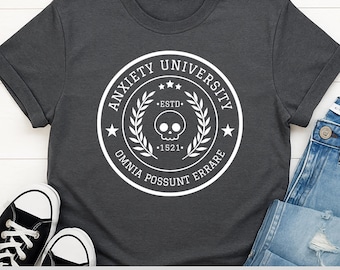 面白い不安障害Tシャツ｜社交不安｜ユーモアのある人への共感できる皮肉なギフト｜メンタルヘルスグッズ｜ドライユーモア｜大学ジョーク