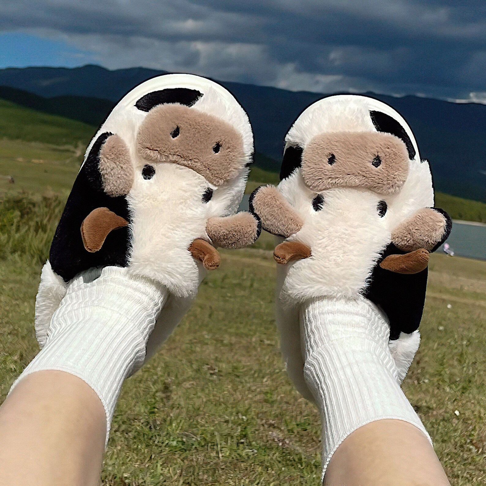Fluffy Cow Slippers Cute Cow Slippers Moo Slippers Etsy