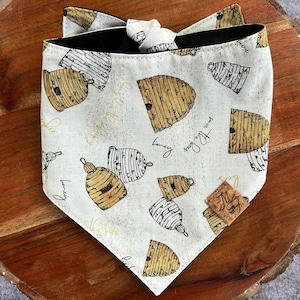Honey Bee-hondenbandana: omkeerbare katoenen huisdierbandana