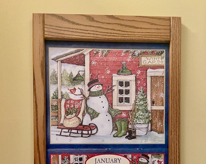 Custom Solid Oak Calendar Frame for Lang Style Collectable Calendars Etsy
