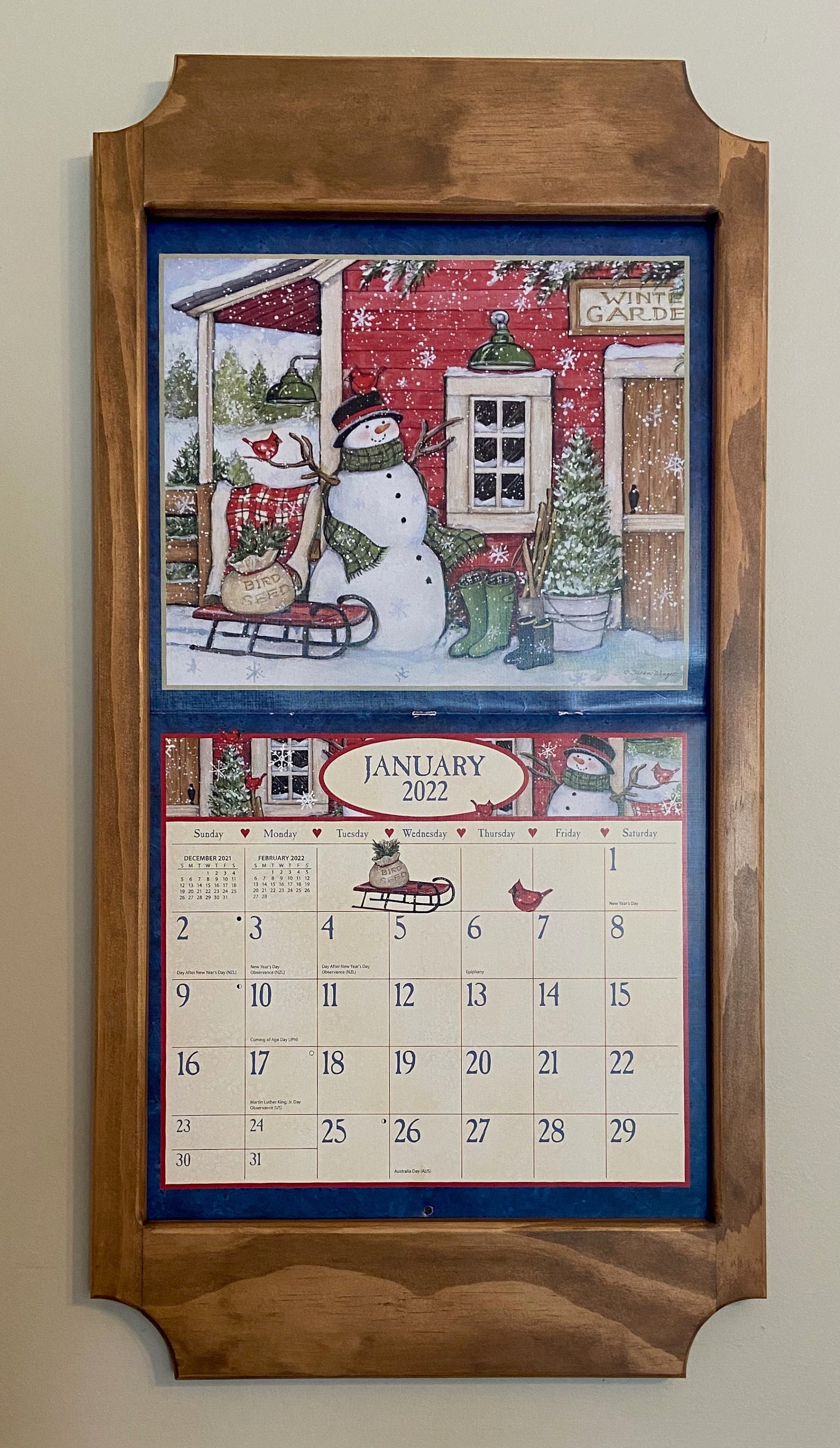 Custom Solid Pine Calendar Frame for Lang Style Collectable - Etsy