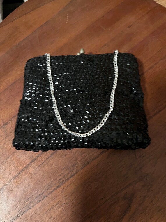 Chic Vintage Black Beaded Bag - Timeless Elegance 