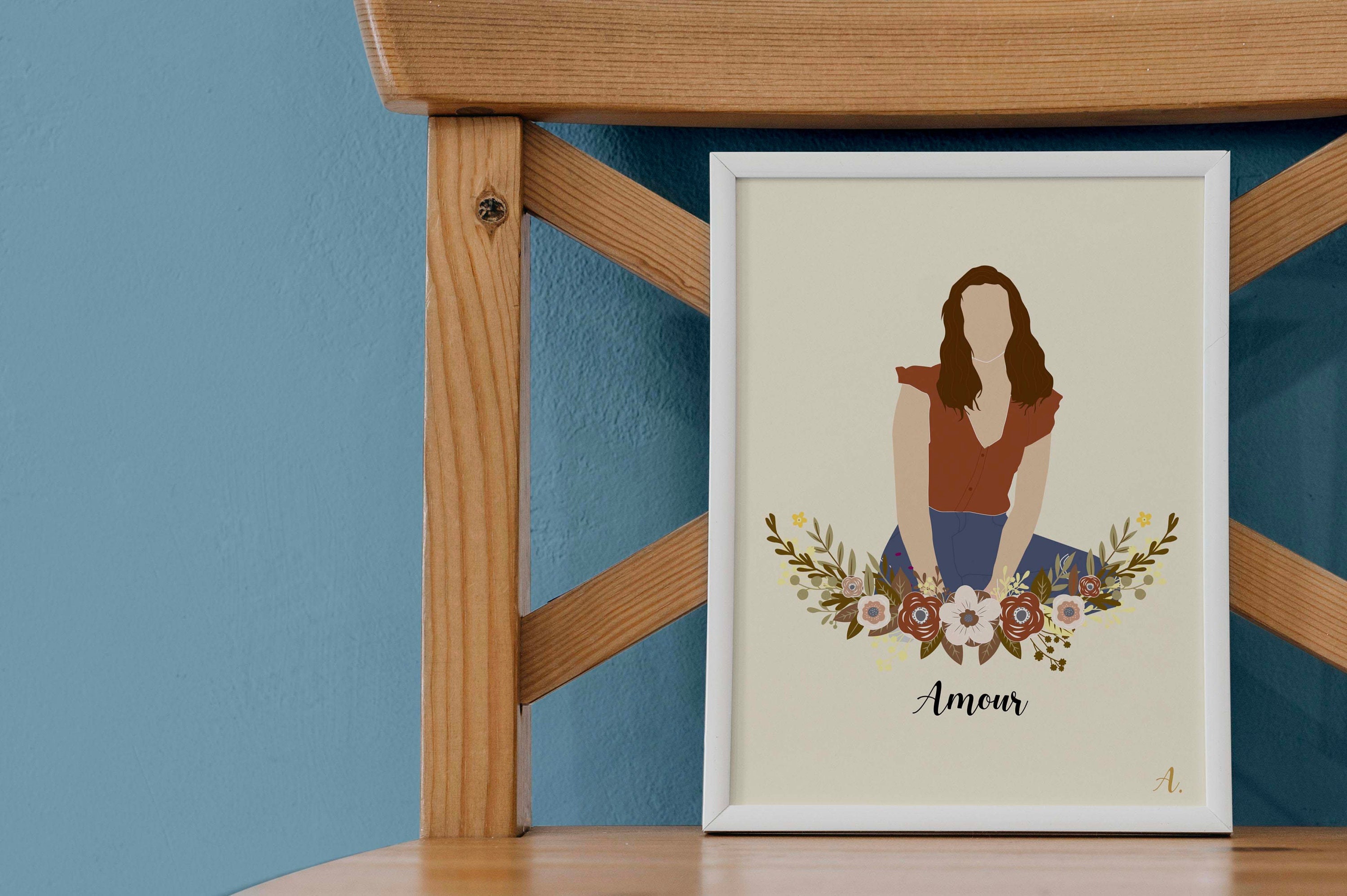 Individuelle Illustration Personnalisée Idée Cadeau Fête Des Mères Pères Anniversaire Noël Décoratio