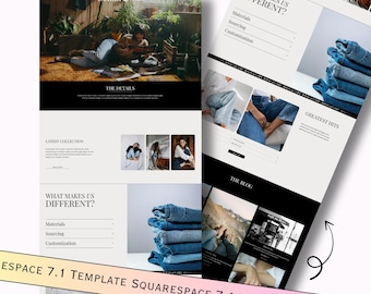 Customizable Modern Squarespace 7.1 Template Website for E-commerce, Online Shop, Boutique, Services, Florist