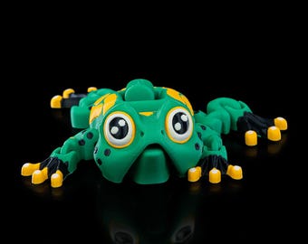 Customizable 3D Printed Toad, Articulated Toad Fidget Toy, Cute Toad Desk Pet, Fun Kids Toy, Gift for Toad Lover