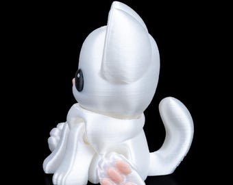 Customizable 3D Printed Curious Cat, Articulated Cat Fidget Toy, Cute Cat Desk Pet, Fun Kids Toy, Gift for Cat Lover