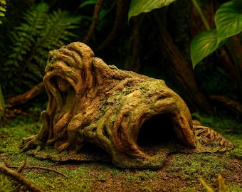 AQ03 - Tree Root Cave Aquarium Decor PETG Fish Tank Hideout Driftwood Style Reptile Shelter Aquascape 3D Printed Unpainted Natural Ornament