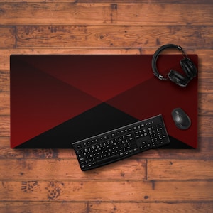 DM47 - Black Red Envelope | Sizes up to 36in x 18in | Gift for Gamer, Gift for Streamer, Custom Desk Mat, Desk Accessories, XXL Desk Mat