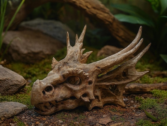 AQ05 - Dragon Skull Aquarium Decor PETG Fish Tank Cave Ornament Fantasy Reptile Hideout DnD Themed Aquascape 3D Printed Safe Decoration