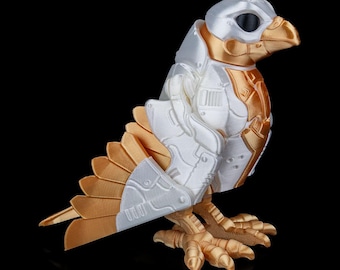 3D Printed Falcon Toy with Articulated Parts Futuristic Mech Bird Collectible for Desk Display Unique Gift for SciFi Lovers