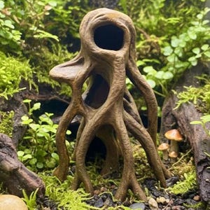 AQ02 - Mangrove Root Aquarium Hide Unpainted 3D Printed Natural Shelter for Fish Shrimp Reptiles Decor for Aquascapes Terrariums