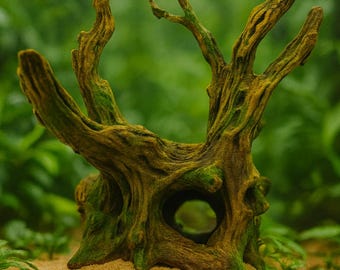 AQ13 - Root Aquarium Decor PETG Fish Tank Tree Trunk Ornament Natural Hollow Hideout Reptile Shelter Aquascape 3D Printed Decoration