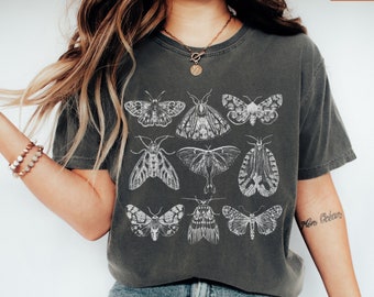 Vintage Moth Graphic T-Shirt: Comfort Colors Cottagecore Tee