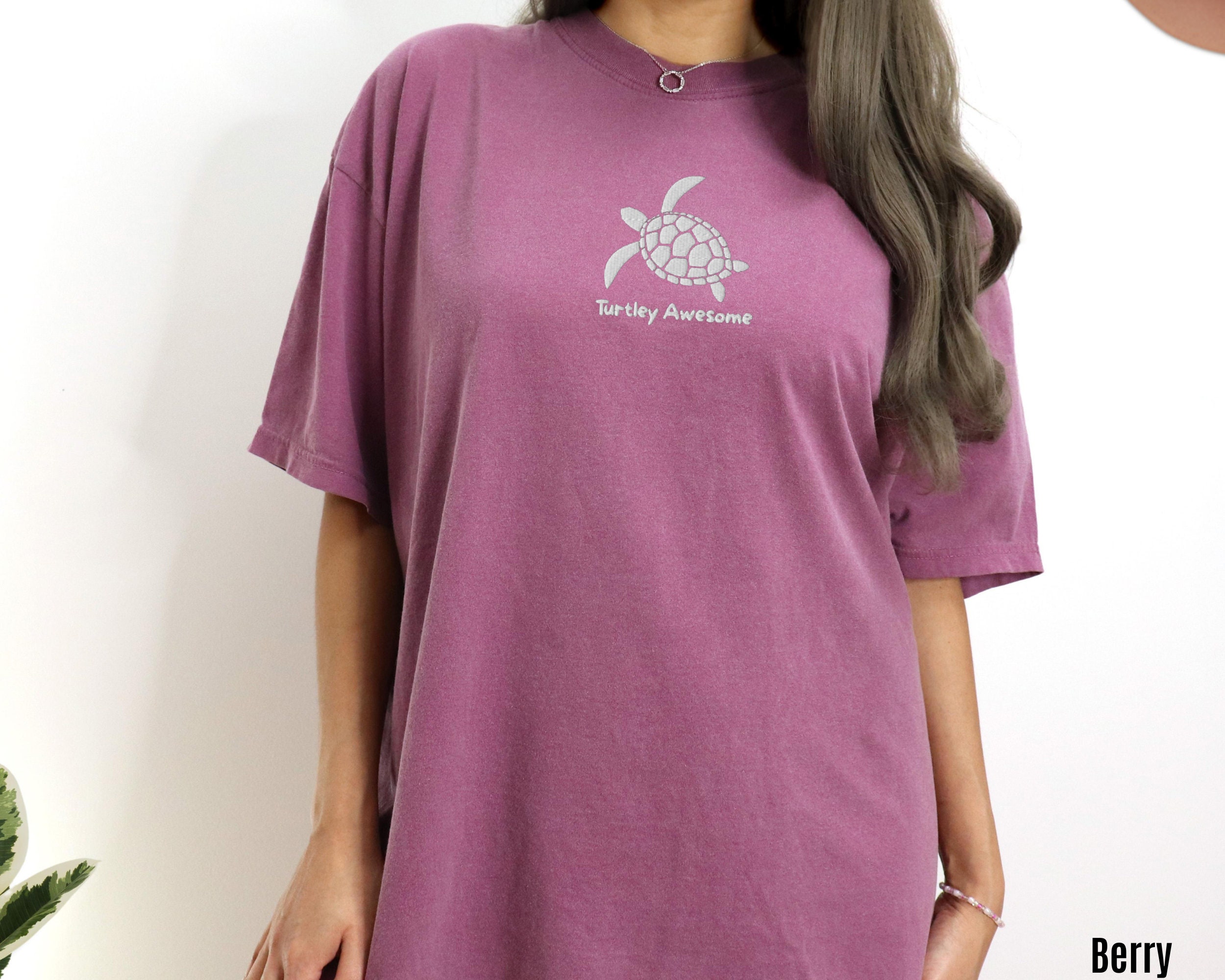 Embroidered Turtle Shirt Comfort Colors Beach Tshirt Beach Bum T-shirt ...