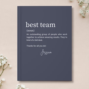 Custom Best Team Journal Personalized Corporate Notebook Team Appreciation Gift Employee Thank You Gift Dream Team Journal Coworker Gift