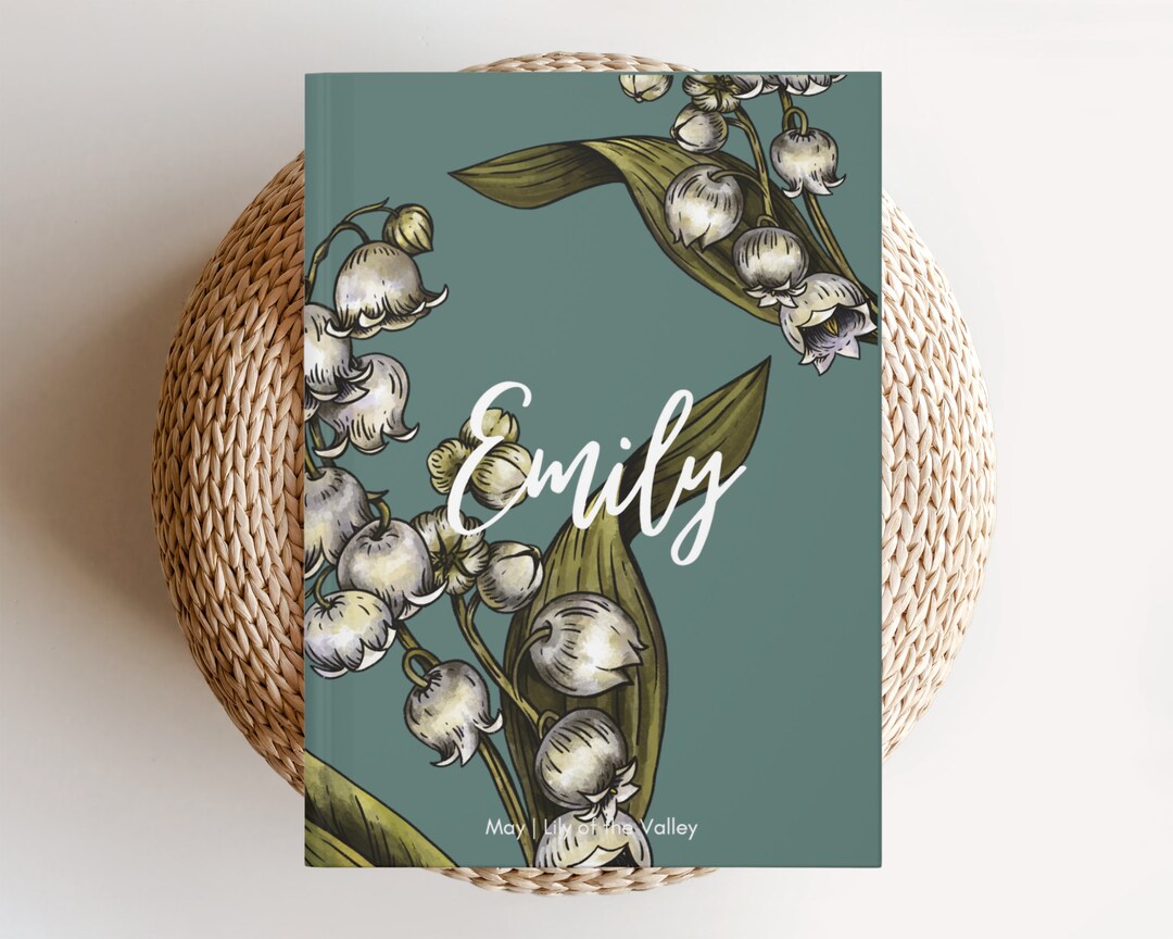 Birth Month Flower Pregnancy Journal Custom Notebook Keepsake Journal