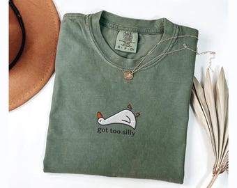 Chemise brodée Silly Goose Comfort Colors : t-shirt Funny Goose