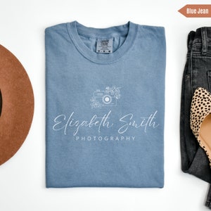 Comfort Colors Personalized Photographer T-Shirt: Photography Business Gift