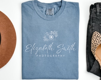 Comfort Colors Personalized Photographer T-Shirt: Photography Business Gift