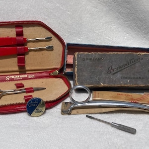 Vintage nail buffer and manicure sets