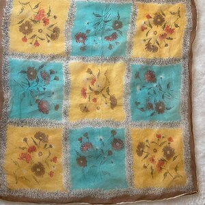 Blue and yellow chiffon neck scarf