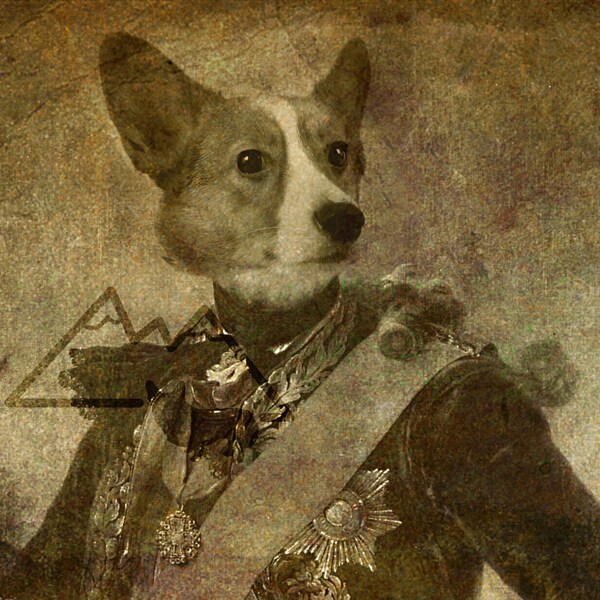 8x10 Print of Vintage Wartime Corgi