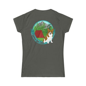 Camping and Corgis with Logo - Women&#39;s Softstyle Tee