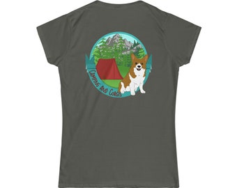 Camping and Corgis with Logo - Women's Softstyle Tee