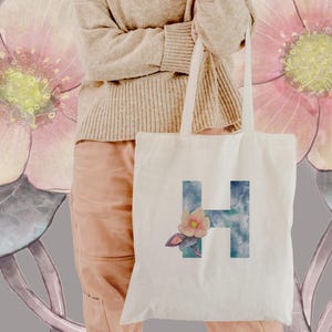 Bolso de mano personalizado con monograma para mujer, bolso de mano para damas de honor, bolso de regalo personalizado para dama de honor, regalo para ella - Letra H
