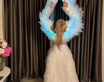 White Swan Wing-handschoenen, slim led-verlichtingskostuum, festivaldansvoorstelling draagbare kunst