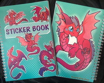 Herbruikbaar stickerboek - 24 pagina's met schattige omslagen met drakenthema