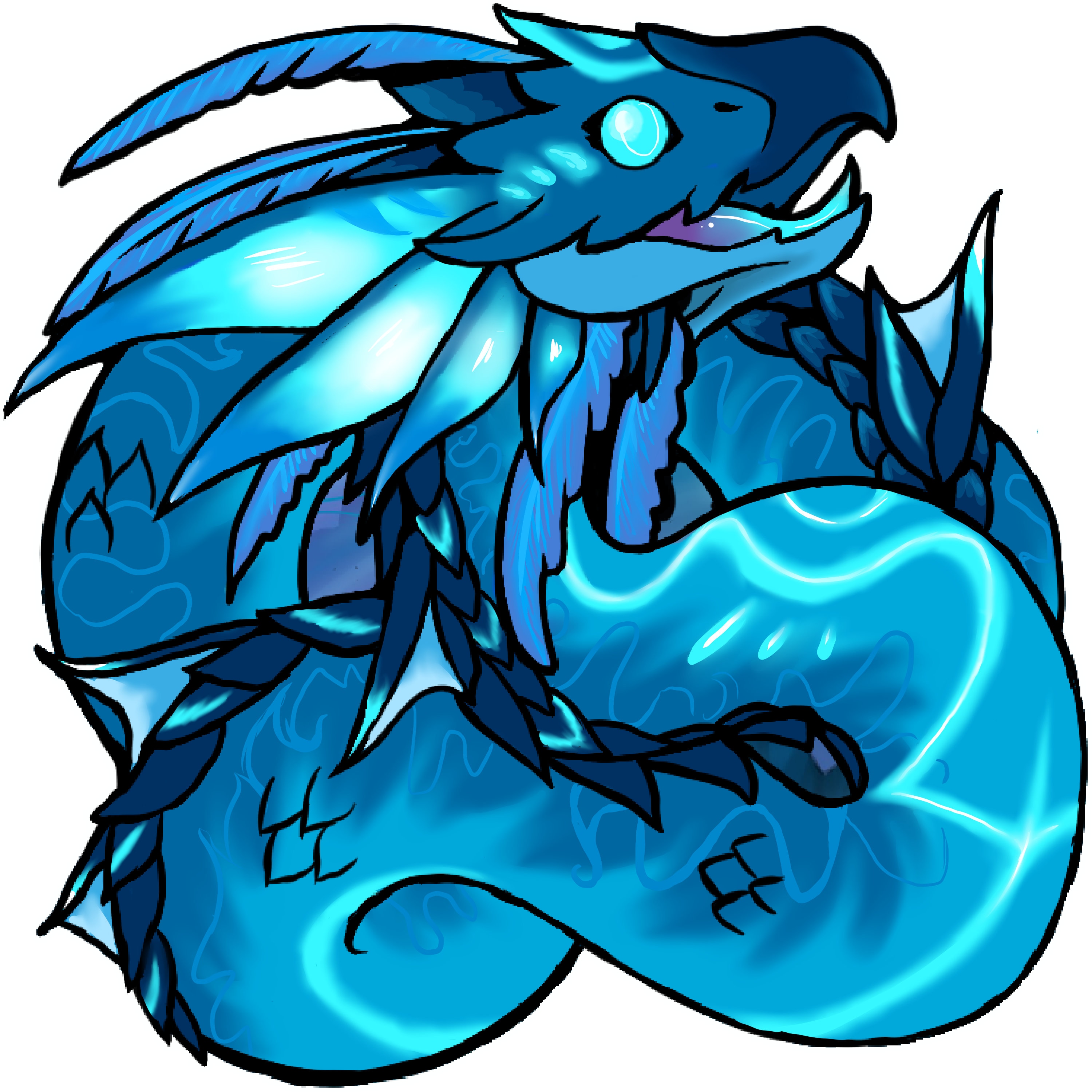 Genshin Impact Beisht Osial Water Dragon Acrylic Keychain Etsy Ireland