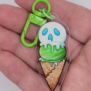 Ghost Ice Cream Acrylic Keychain Charm